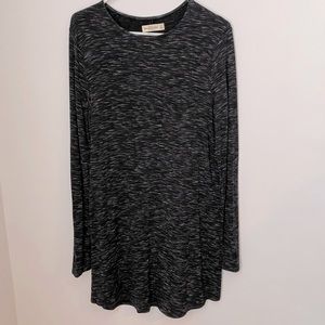 Abercrombie Soft Long Sleeve Black Marled Short Dress